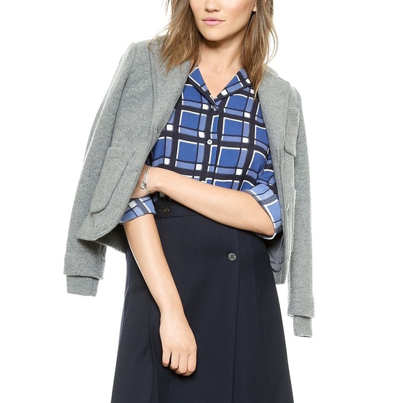 MBMJ Toto Blue Plaid Long Sleeve Blouse - Picture 2 of 7